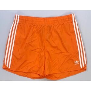 Adidas Vibrant Orange Shorts with White Stripes
